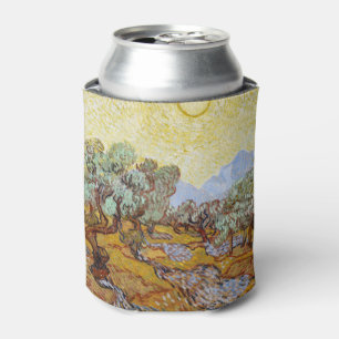 Porta-lata Oliveiras com céu amarelo e sol