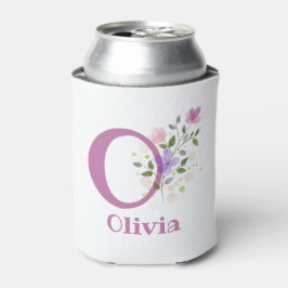 Porta-lata Olivia Nome com um Desenho Floral