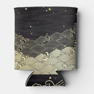 Porta-lata onda de ouro, textura em papel.