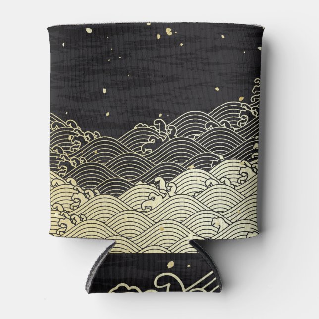 Porta-lata onda de ouro, textura em papel. (Frente)