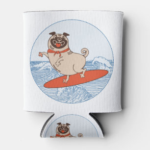 Porta-lata Onda montando cachorro feliz no surfboard