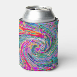 Porta-lata Ondas de Cores Psicodélicas Florais Abstratas em A