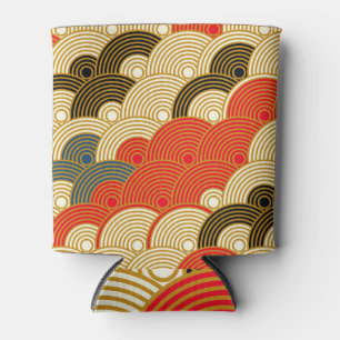 Porta-lata Ondas Escalas Japonesas: Vermelho Dourado.
