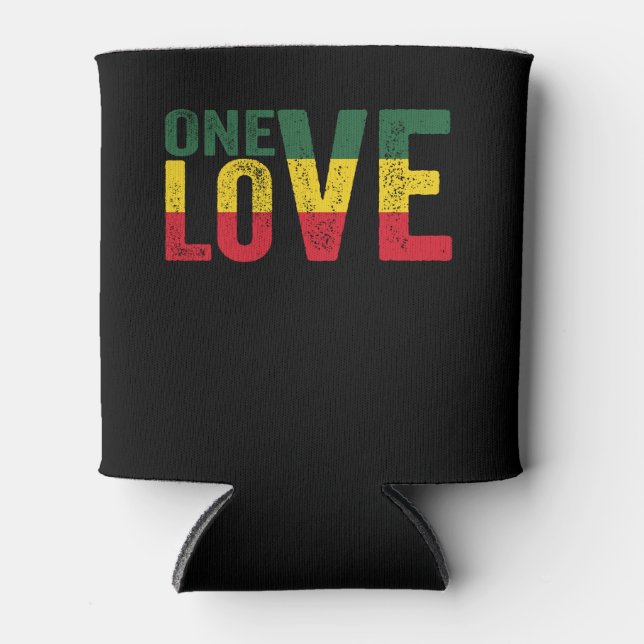 Porta-lata One Love Jamaican Rasta Reggae (Frente)