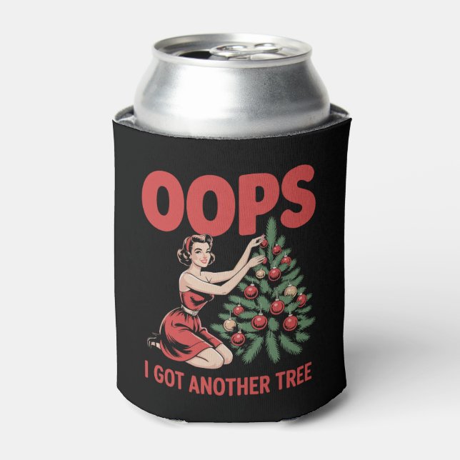 Porta-lata Oops I Got Another Tree Christmas Ornaments Retro (Can Front)