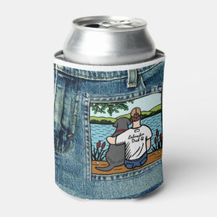 Porta-lata Opinião preta de Labrador e de lago dad
