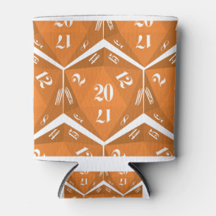 Porta-lata Orange-20-Sided-Dice-Pattern
