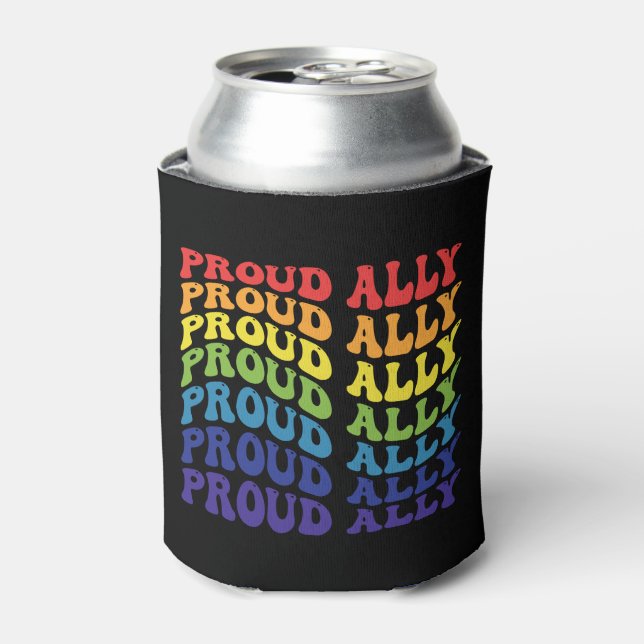Porta-lata Orgulho Ally | LGBTQ | ORGULHO GAY | Arco-íris (Can Front)
