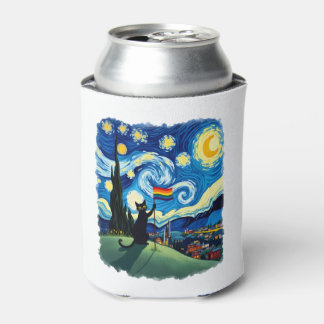 Porta-lata Orgulho Gay Arte de Gato Estilo Noite Estrelada LG
