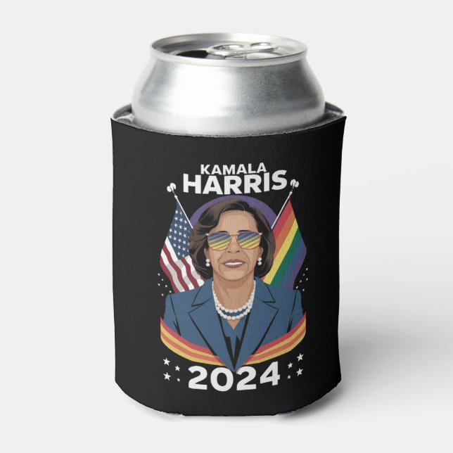 Porta-lata Orgulho gay Kamala Harris 2024 Vice-Presidente LGB (Can Front)