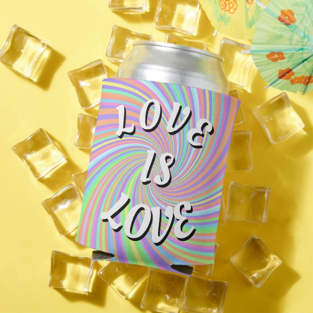 Porta-lata Orgulho Love Is Love Pride  Garrafa Térmica (Verão in situ)