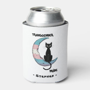 Porta-lata Orgulho Transgênero - Gato Negro na Lua de Sinaliz