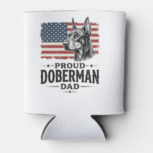 Porta-lata Orgulhoso Pai Doberman Bandeira Vintage Vetor Desi