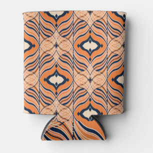 Porta-lata Oriental Sem Costura: Ornamento Laranja Negro