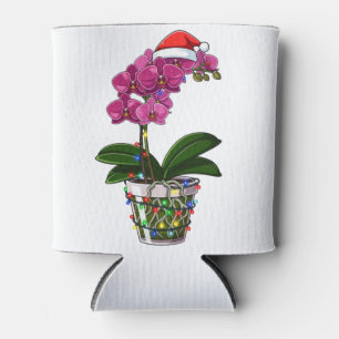 Porta-lata Orquídea Falaenopsis Natal Luzes de Festa 
