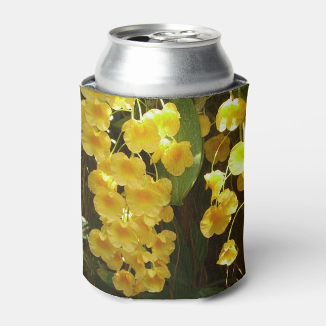 Porta-lata Orquídeas Amarelas Penduradas Flores Tropicais (Can Front)