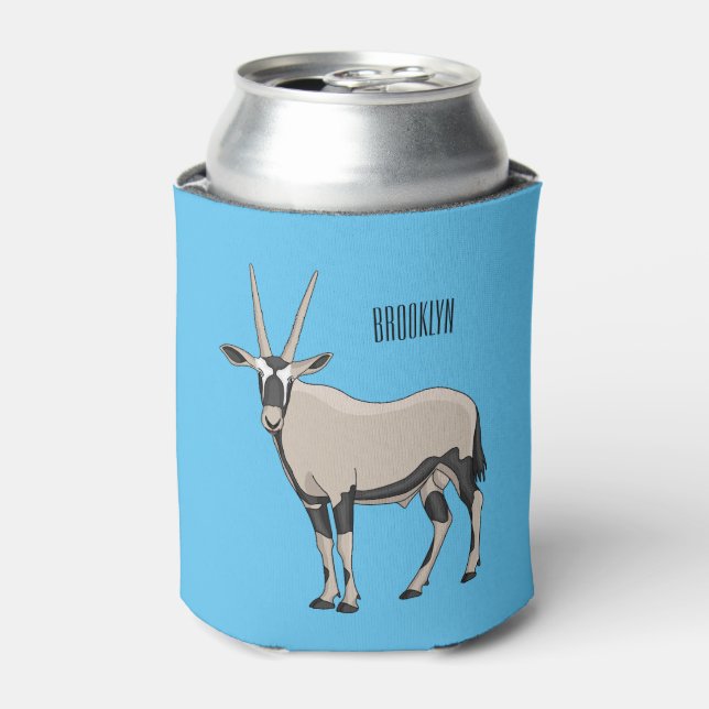 Porta-lata Oryx cartoon illustration (Can Front)