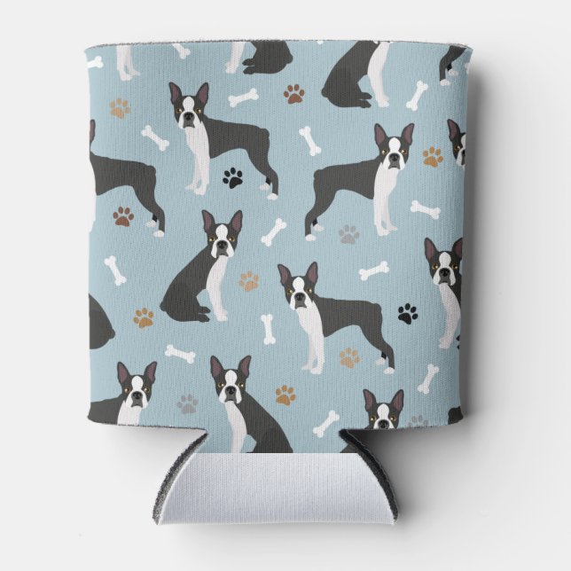Porta-lata Ossos e patas de Boston Terrier (Frente)