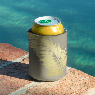 Porta-lata Ouro de Palmeiras tropicais 