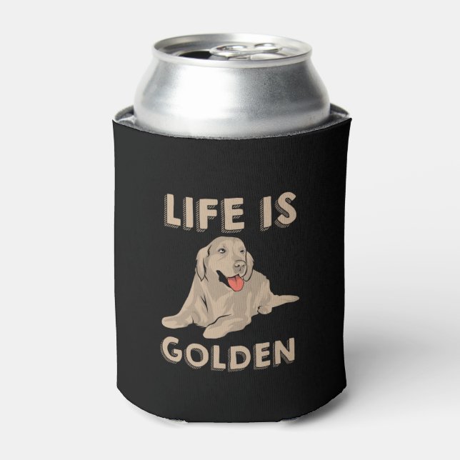 Porta-lata Ouro Retriever Dog - A Vida É Ouro (Can Front)