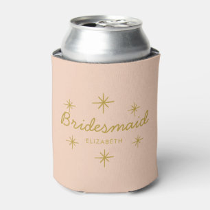 Porta-lata Ouro rosa Calliografia Estrelas Bridesmaid present