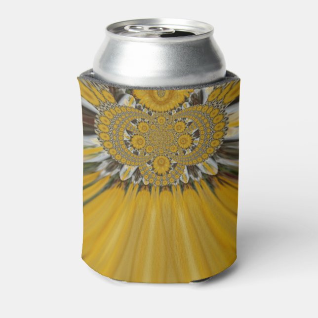 Porta-lata Ouro Yellow Flower Pattern Design (Can Back)