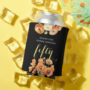 Porta-lata Outono 50º Blossom Laranja Festa de aniversário