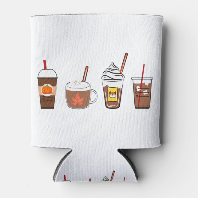 Porta-lata outono de abóbora de café no outono (Frente)