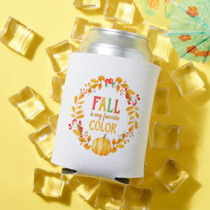 Porta-lata Outono é Minha Cor Favorita Coroa de Folhas de Out
