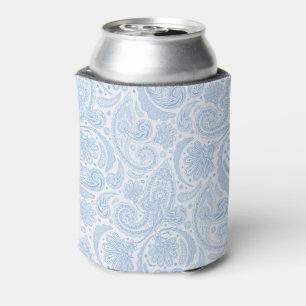 Porta-lata Padrão azul esbranquiçado de paisley