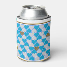 Porta-lata Padrão bávaro azul e branco.