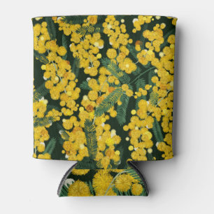 Porta-lata Padrão Botânico das Flores Amarelas Mimosa