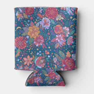Porta-lata Padrão Botânico Floral Escuro com G Vintage Mal-hu