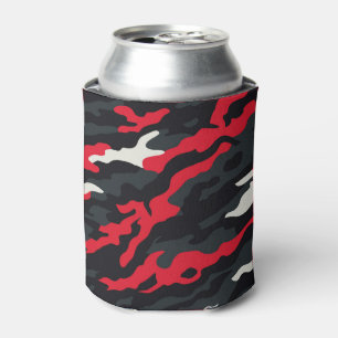 Porta-lata Padrão Camuflado Vermelho Preto Cinza Branco Camo