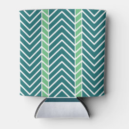 Porta-lata Padrão Chevron Azul-Verde