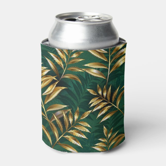 Porta-lata Padrão contínuo com samambaias douradas (Can Front)