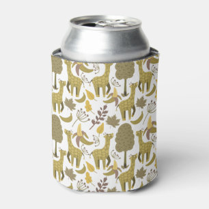 Porta-lata Padrão contínuo Girafa fundo branco amarelo