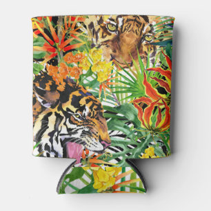 Porta-lata Padrão da selva de cor da água do Tigre Tropical