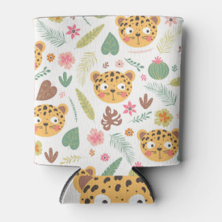 Porta-lata Padrão das plantas tropicais da cabeça-leopardo