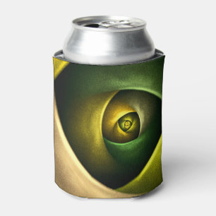 Porta-lata Padrão de Abstrato de Arte Floral Moderna Verde #2