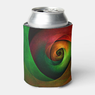 Porta-lata Padrão de Abstrato de Arte Vermelha Verde Floral M