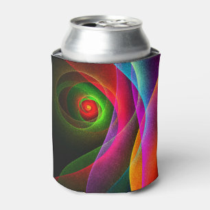 Porta-lata Padrão de Abstrato de Arte Vermelho Verde Laranja