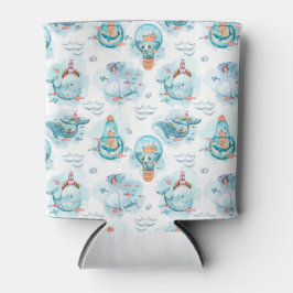 Porta-lata Padrão de Aquarela das Baleias Náuticas Cóticas