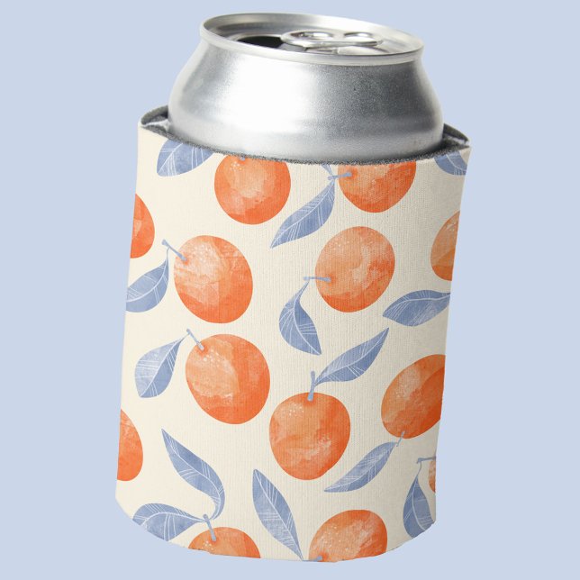 Porta-lata Padrão de Aquarela das Laranjas dos Citros (Fresh orange citrus watercolor pattern can cooler)