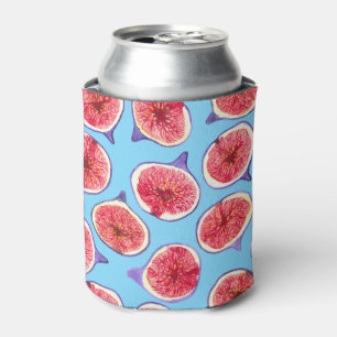 Porta-lata Padrão de aquarela de fatias de figo