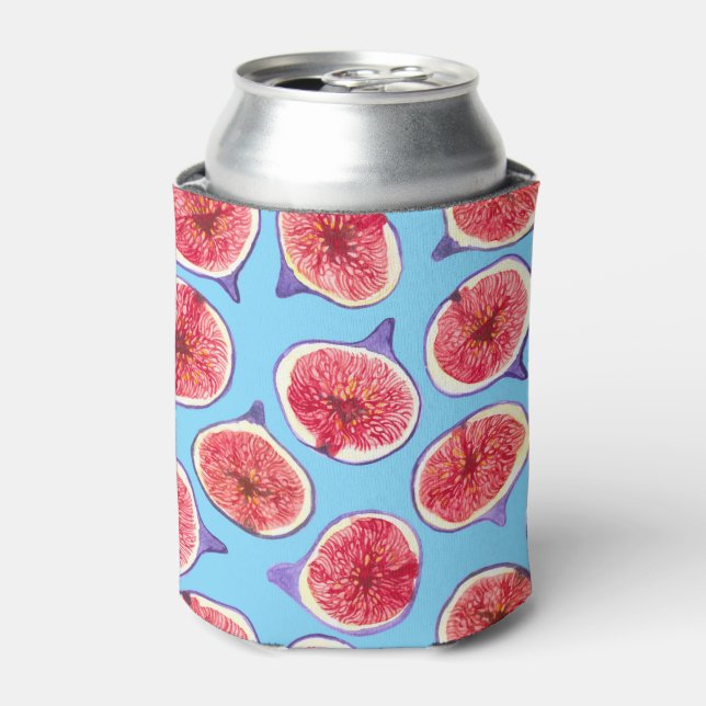 Porta-lata Padrão de aquarela de fatias de figo (Can Front)