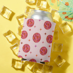 Porta-lata Padrão de Bolas de Discoteca Rosa Roxo Laranja Ret