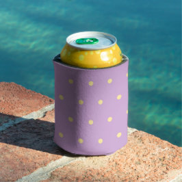 Porta-lata Padrão de Bolinhas Roxo e Amarelo Festa Pastel Div