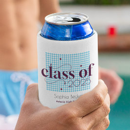 Porta-lata Padrão de Boné de formatura Azul Moderno