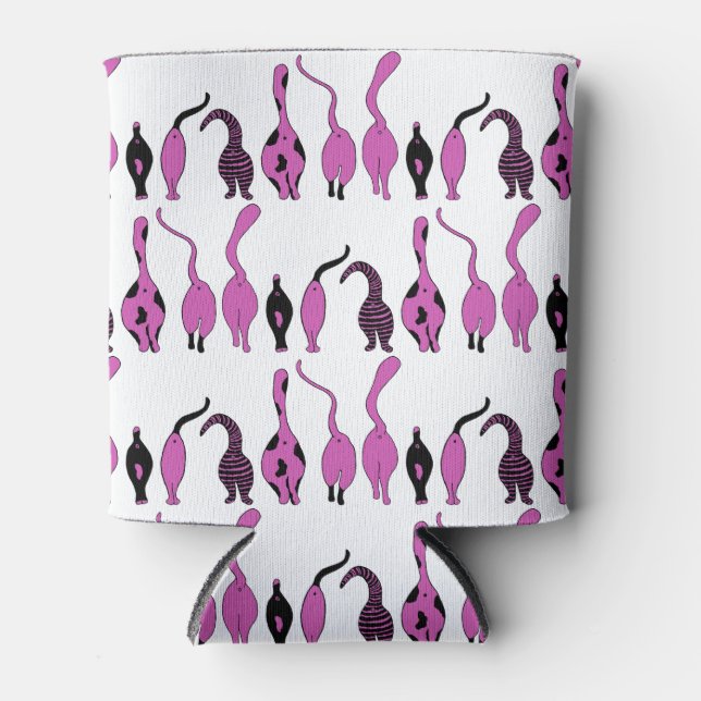 Porta-lata Padrão de Bumbum de Gato Roxo (Frente)